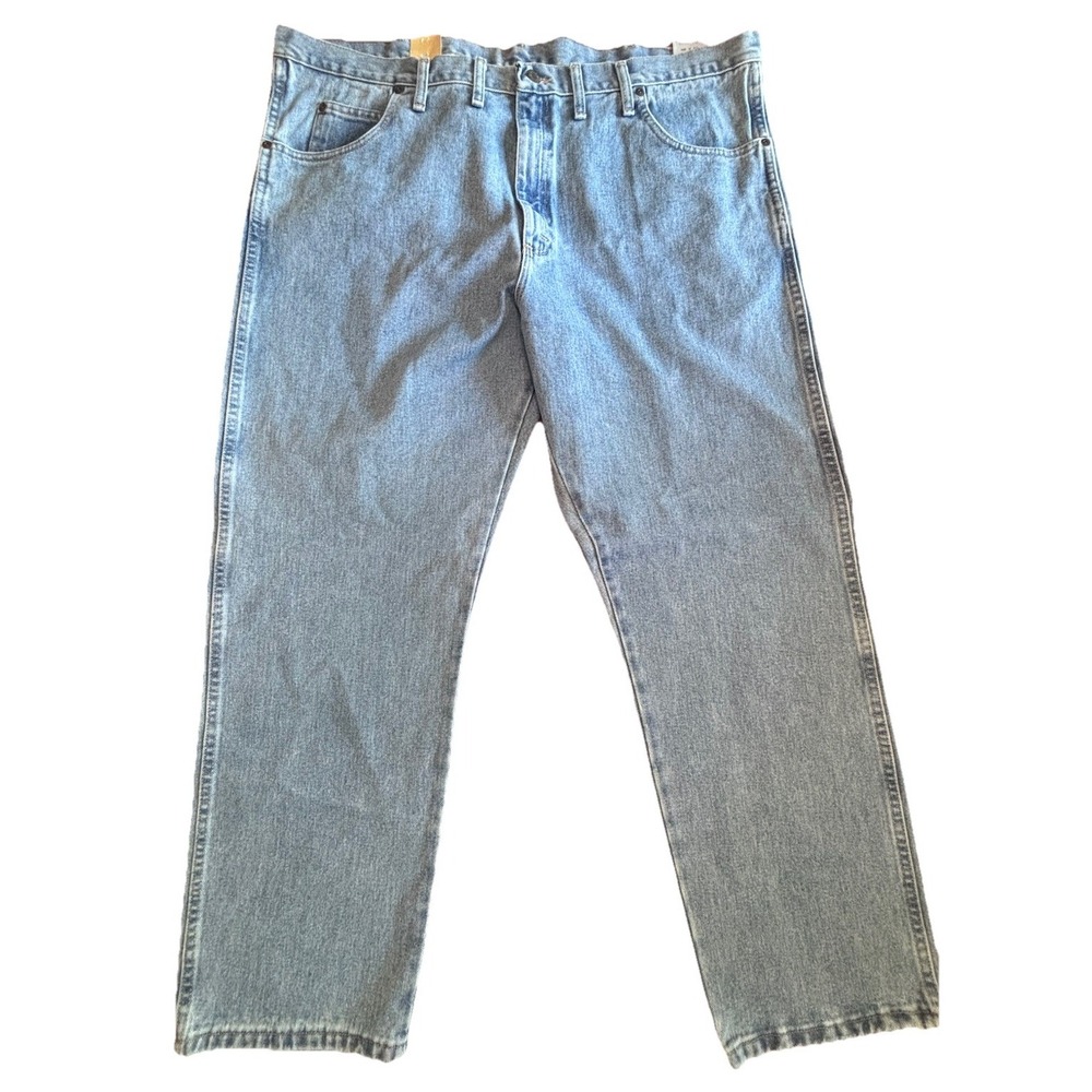 Wrangler Rugged‎ Wear Jeans Men's 44x30 Relaxed Fit Blue Denim Straight Leg NWT